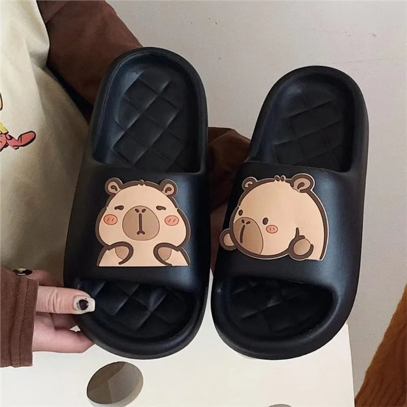 Fashion Women's Slippers Soft PVC Capybara Slippers Cute Comfortable Casual Shoes Non-Slip Shoes Solid Color Bathroom Sandals