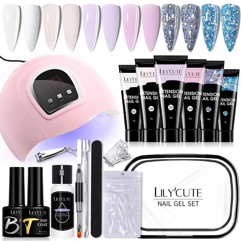 Kit de Unhas em Polygel com Lampada Led