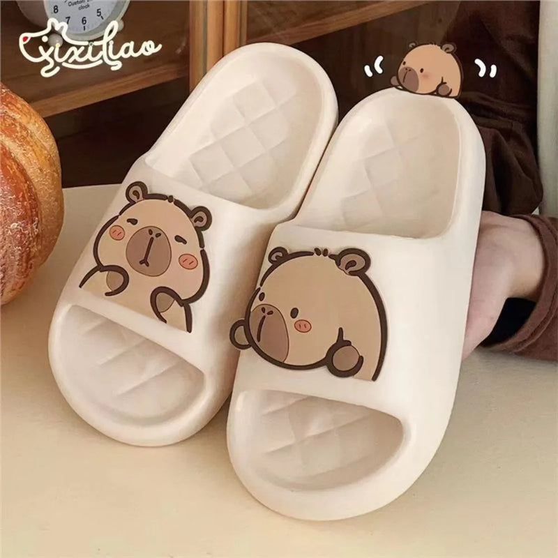 Fashion Women's Slippers Soft PVC Capybara Slippers Cute Comfortable Casual Shoes Non-Slip Shoes Solid Color Bathroom Sandals