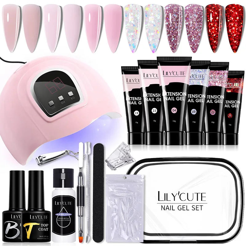 Kit de Unhas em Polygel com Lampada Led