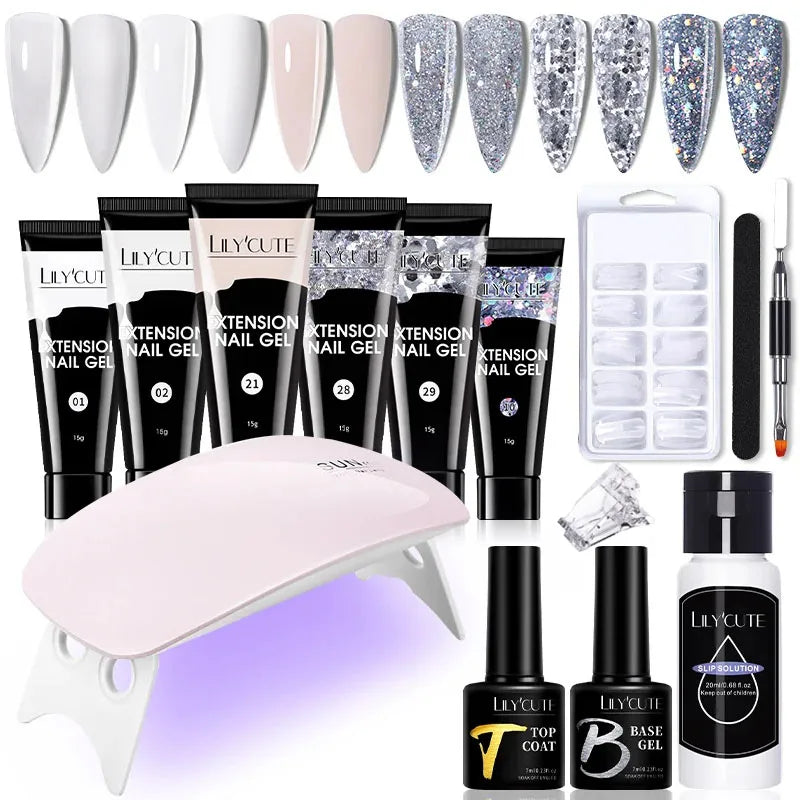 Kit de Unhas em Polygel com Lampada Led